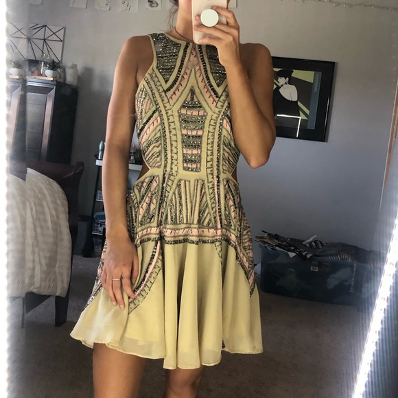 💕REVOLVE💕 Beaded Flowy Dress With Side Cutouts - Picture 1 of 6